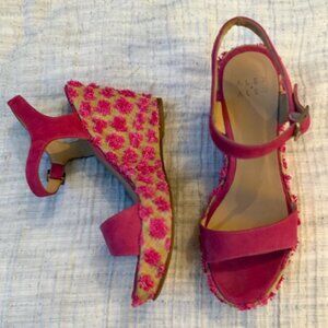 Alex & Alex Pink Wedge Sandals – Leather Upper – Made in Spain